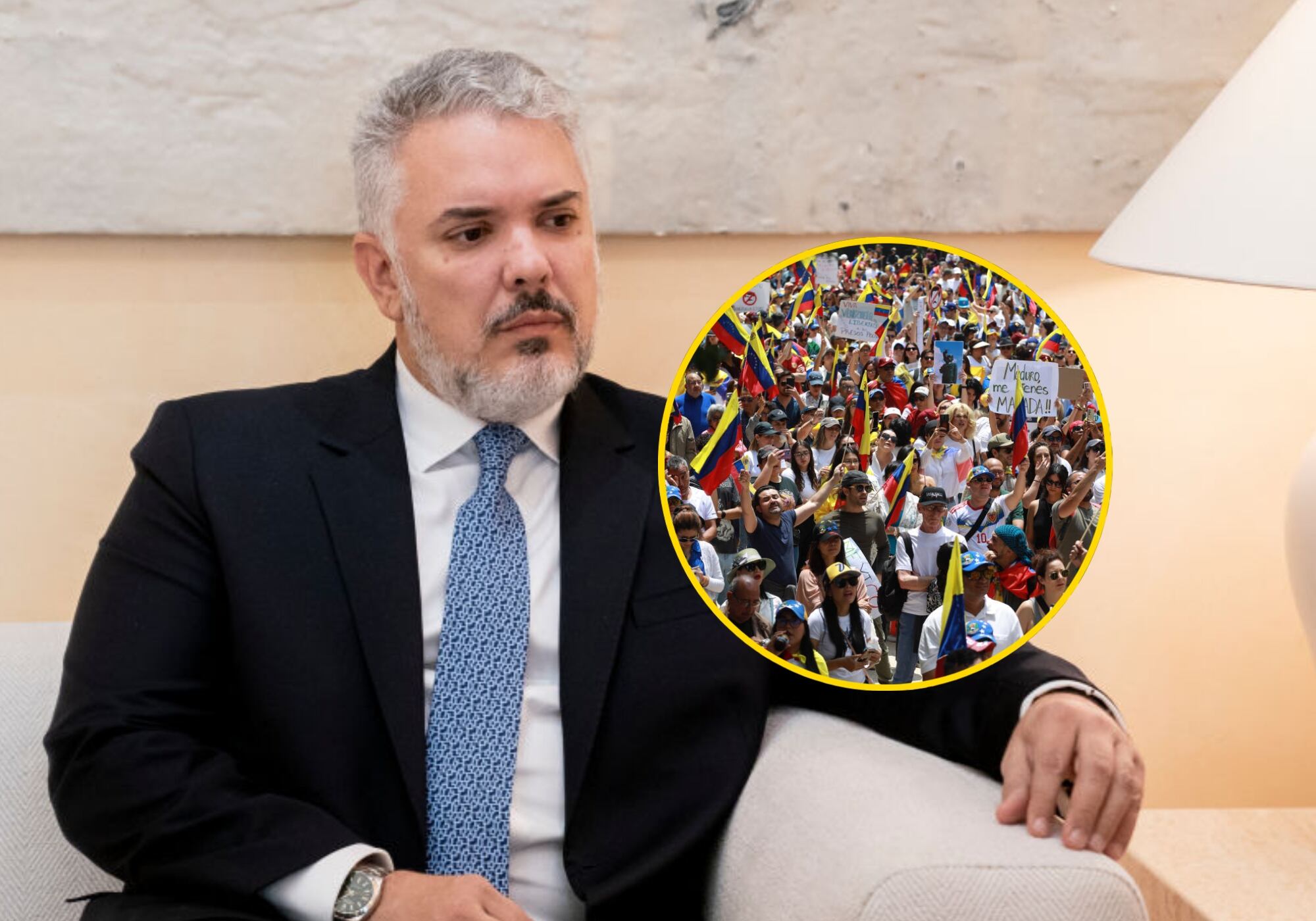 Iván Duque y manifestaciones en Venezuela. Foto: (Photo By A. Perez Meca/Europa Press via Getty Images) / (Photo by Daniel Cardenas/Anadolu via Getty Images)