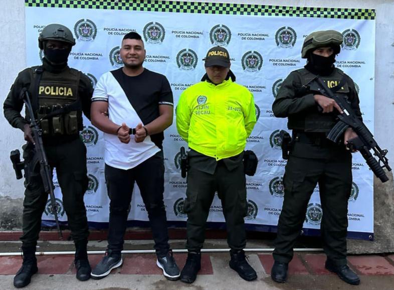 capturado alias 'Jacho'. Crédito: Departamento de Policía, Cauca.
