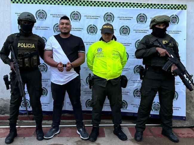 capturado alias &#039;Jacho&#039;. Crédito: Departamento de Policía, Cauca.