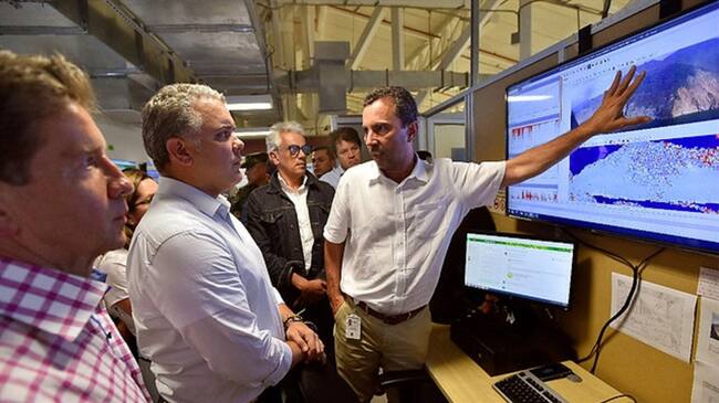 El presidente de la República, Iván Duque Márquez, durante su visita a Hidroituango. Foto: Colprensa