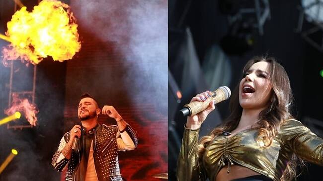 Los cantantes de música popular, Paola Jara y Jessi Uribe. Foto: Colprensa