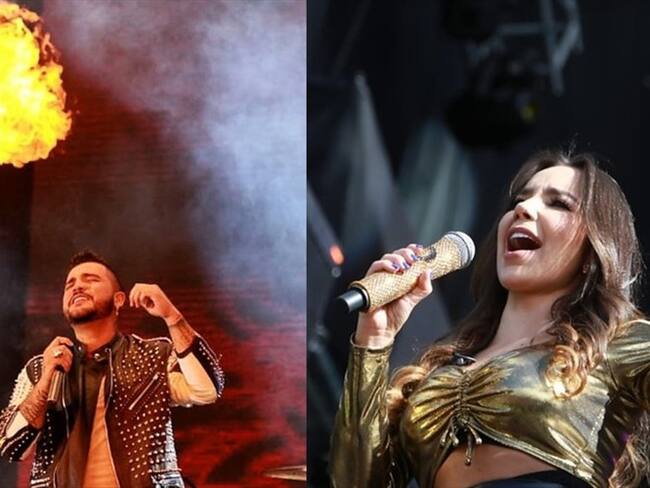 Los cantantes de música popular, Paola Jara y Jessi Uribe. Foto: Colprensa