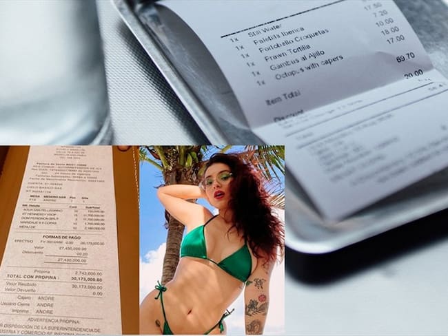 Millonaria cuenta le cobraron a una modelo porno en Medellín. Foto: Getty Images / Twitter: Actriz porno se quejó de la millonada que le cobraron en un restaurante por comer