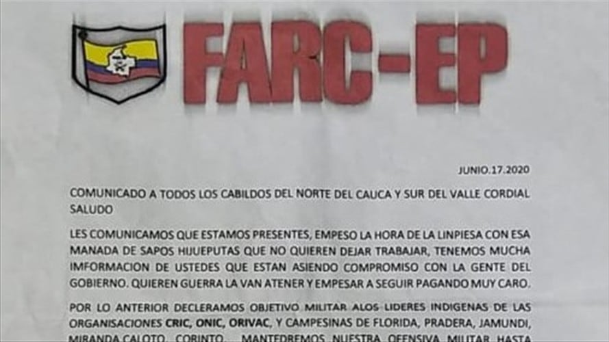 En el escrito aparecen los nombres de reconocidos líderes de la región. Foto: