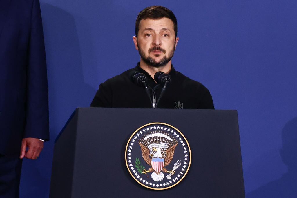 Presidente de Ucrania Volodímir Zelenski. Foto: Beata Zawrzel/NurPhoto via Getty Images