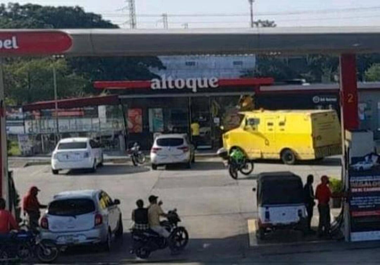 La situación ocurrió en una estación de servicio. Foto: Cortesía.