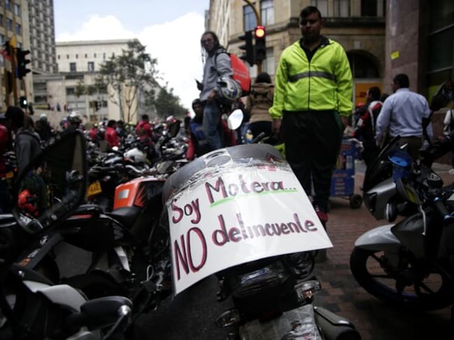 Manifestación de motociclistas en Bogotá. Foto: Colprensa