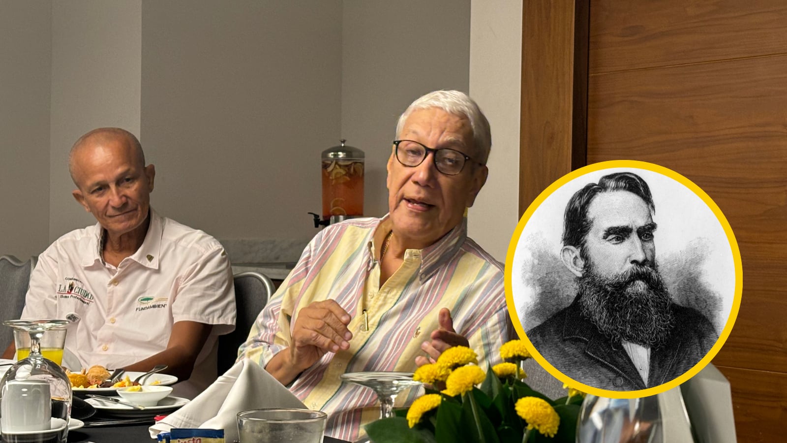 Academia de la Historia de Cartagena prepara la conmemoración a Núñez | Foto: Rodrigo Rodríguez W Radio Cartagena | Retrato: Archivo BanRep