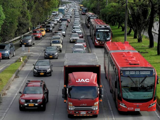 Autopista Norte con tráfico en Bogotá (Getty Images)