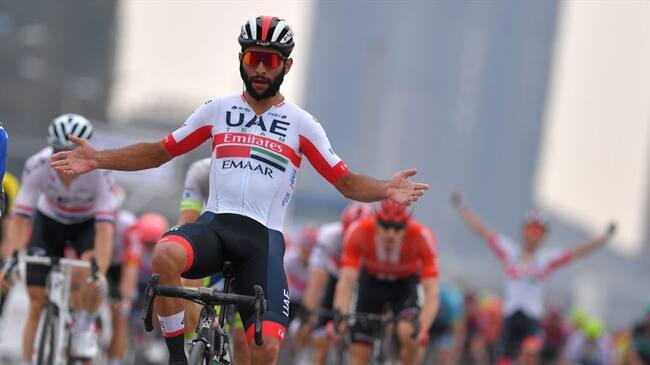 Fernando Gaviria, de 25 años, celebró la 40ª victoria de su carrera, la sexta en la Vuelta a Guangxi. Foto: Getty Images