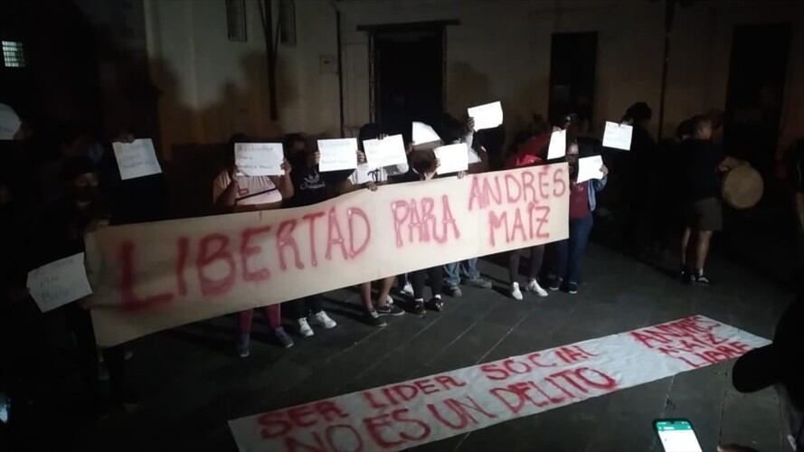 Diferentes organizaciones convocaron a un plantón para exigir la libertad del dirigente . Foto: Cortesía Javier Astaiza