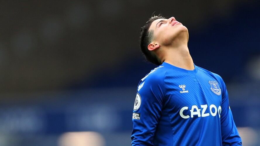 James Rodríguez cuando jugaba en el Everton de Inglaterra. Foto: Paul Greenwood - CameraSport/CameraSport via Getty Images