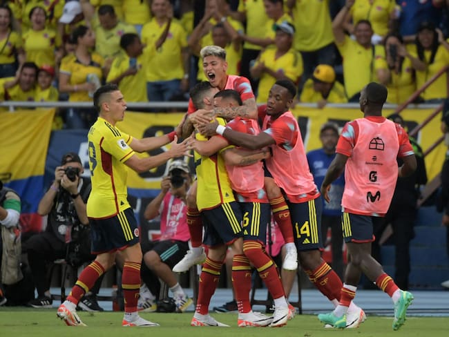 Selección Colombia ante Uruguay. (Photo by RAUL ARBOLEDA/AFP via Getty Images)