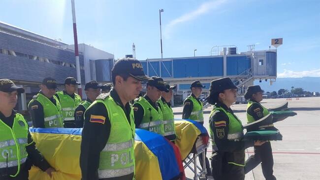 Conmovedoras palabras de familiares de policías que murieron en Ocaña.. Foto: Policía.