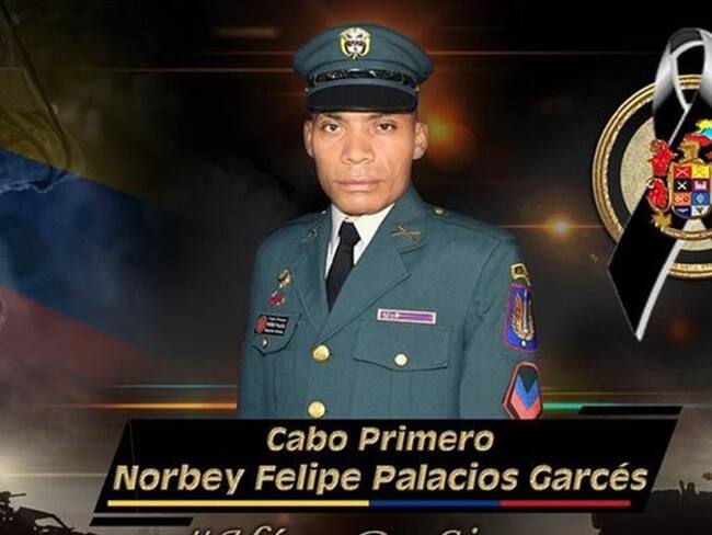 El Cabo Primero Norbey Garcés Palacios, fue atacado por un francotirador.. Foto: Cortesía