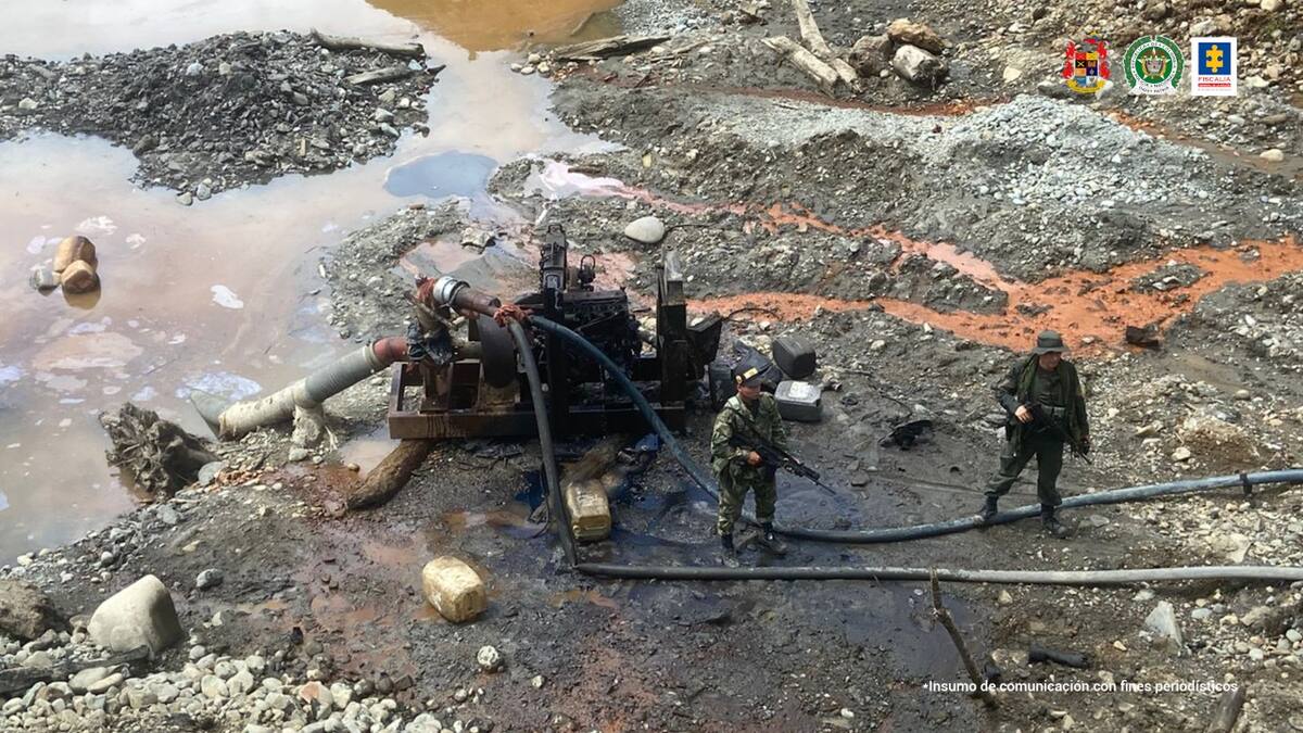 Fiscalía intervino gigantesco complejo de minería ilegal en Chocó