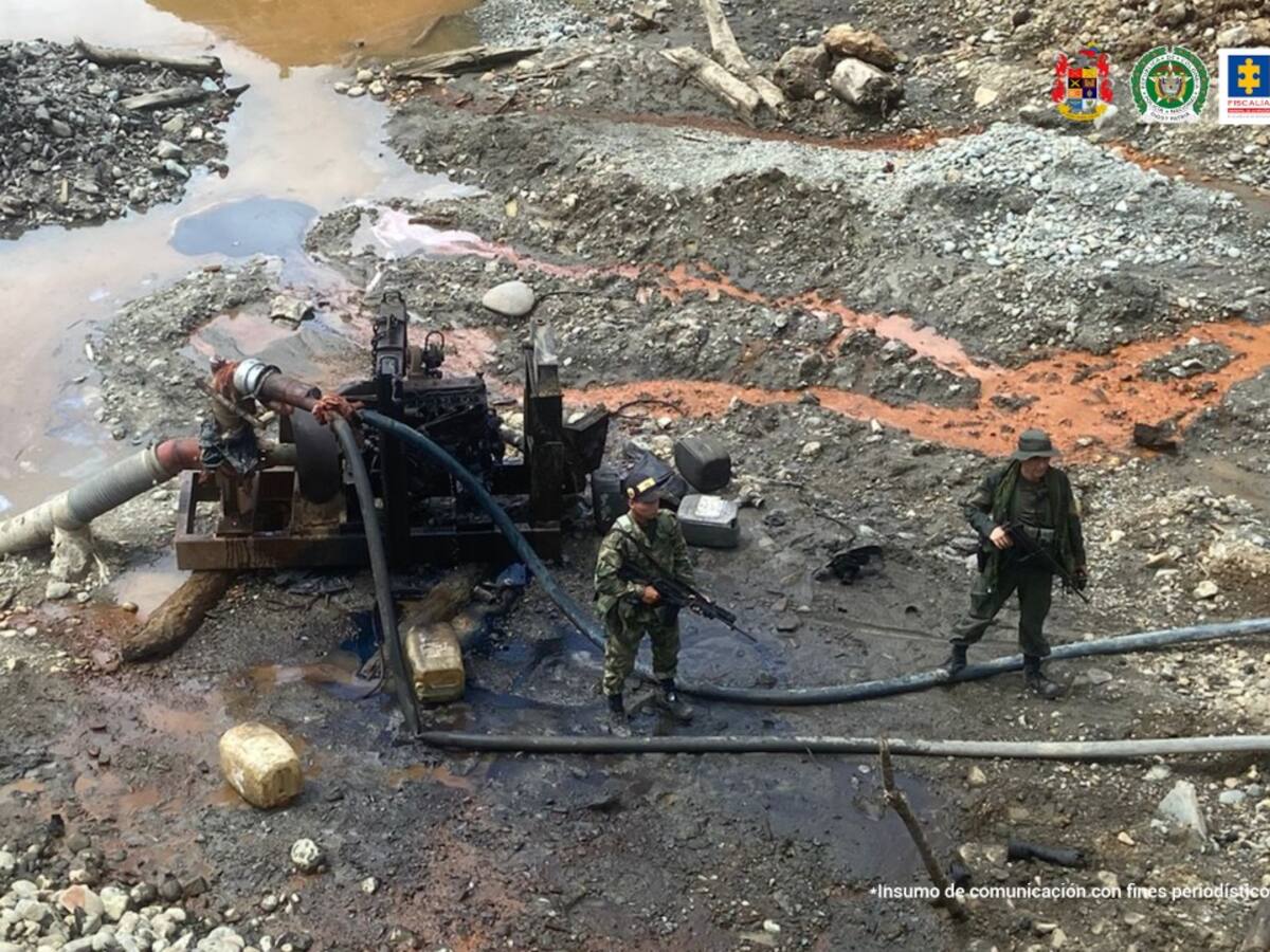 Fiscalía intervino gigantesco complejo de minería ilegal en Chocó