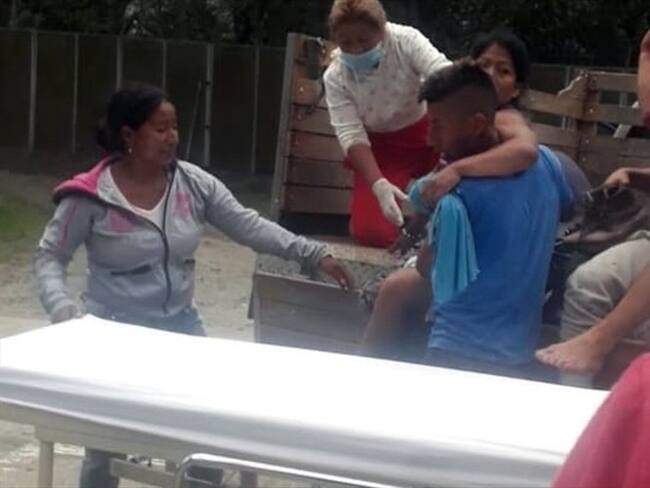 Los heridos fueron evacuados de la zona y llevados al hospital de Toribío, Cauca . Foto: Cortesía