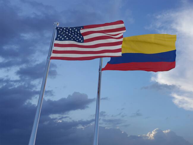 Banderas de Estados Unidos y Colombia. Foto: Getty Images