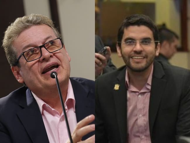 Alirio Uribe, del Pacto Histórico y Hernán Cadavid, del Centro Democrático. Foto: Colprensa y Twitter oficial de Hernán Cadavid.