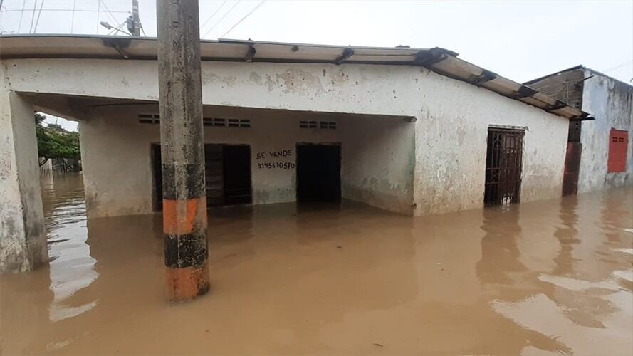 Inundaciones en el norte del Magdalena dejan nueve mil afectados. Foto: Bomberos de Santa Marta