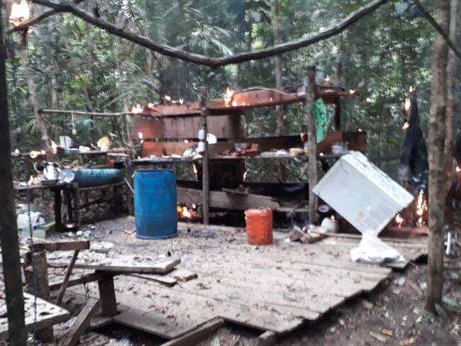 Destruyen cristalizadero que producía cuatro toneladas de coca en el Guaviare . Foto: Foto Ejército