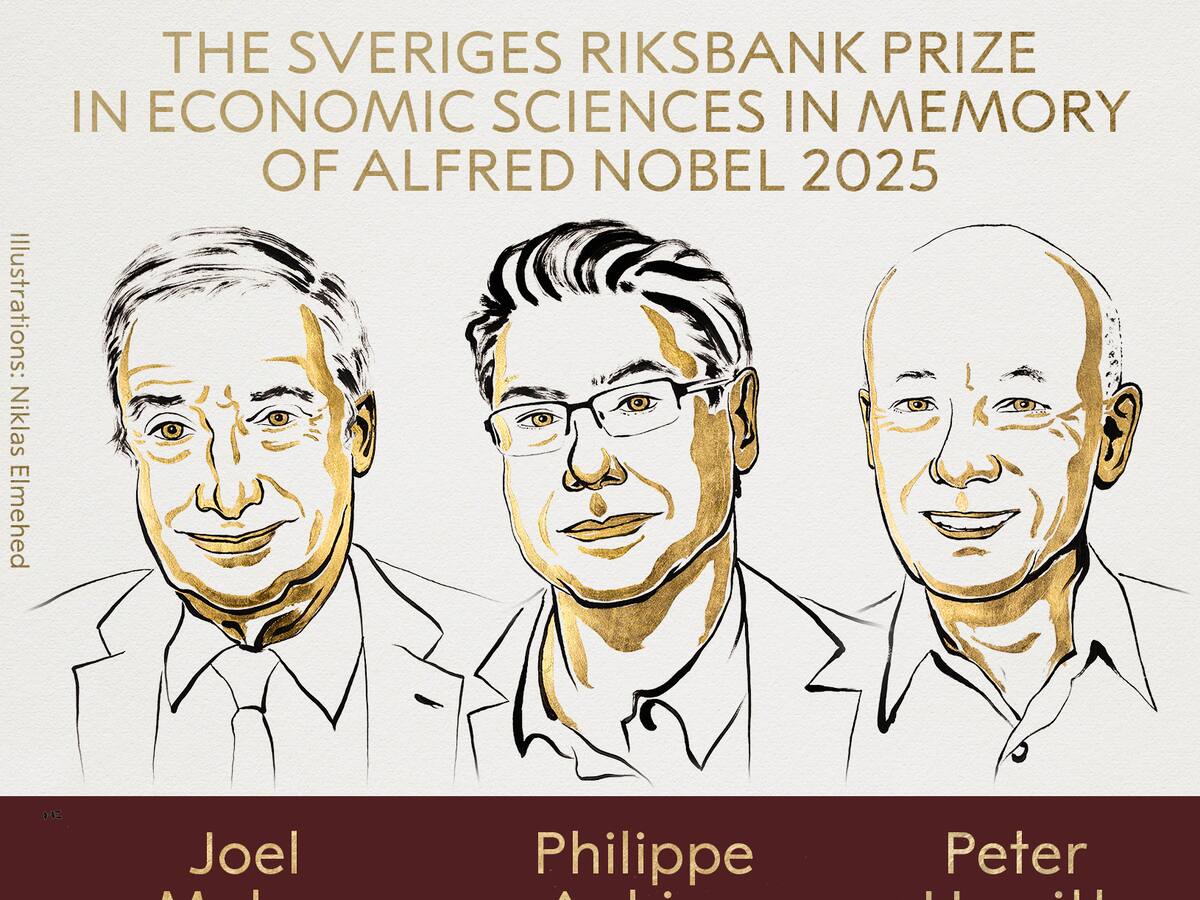 Joel Mokyr, Philippe Aghion y Peter Howitt ganan el Premio Nobel de Economía 2025