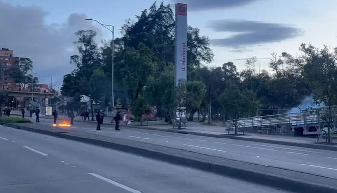 Enfrentamientos en alrededores de la Universidad Nacional. Foto: Suministrada