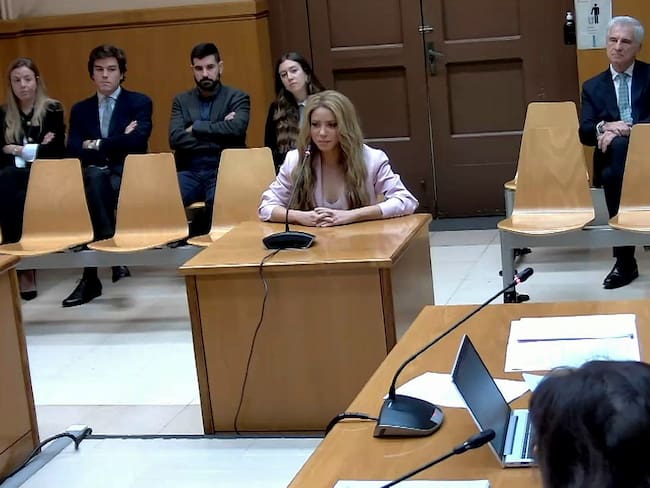 Shakira en audiencia pública | Foto: Señal institucional del TSJC/EFE