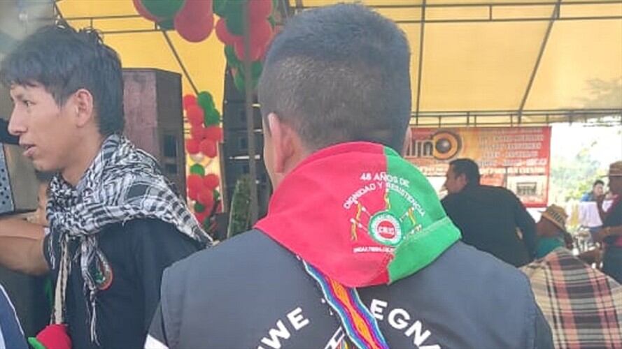 La Guardia Indígena inició las labores de acompañamiento al dirigente, para evitar acciones en su contra. Foto: Cortesía