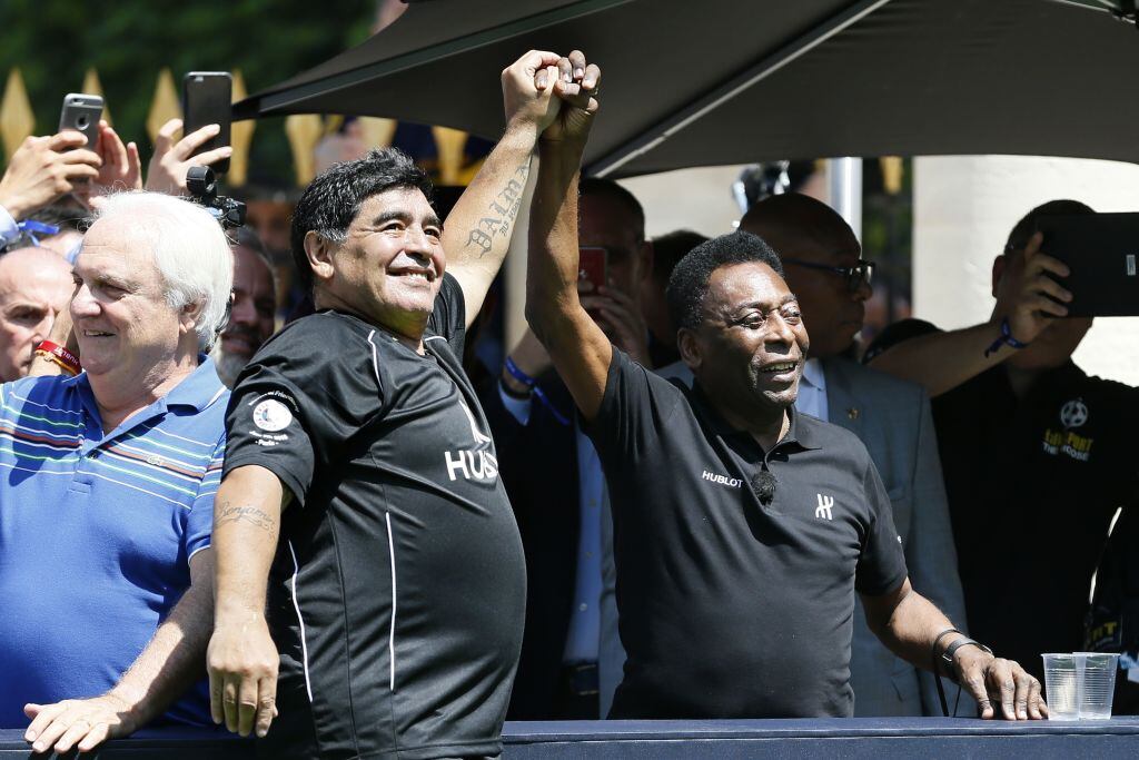 Diego Maradona y Pelé. Foto: Getty Images.