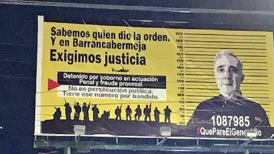 Valla de Álvaro Uribe . Foto: Suministtada.