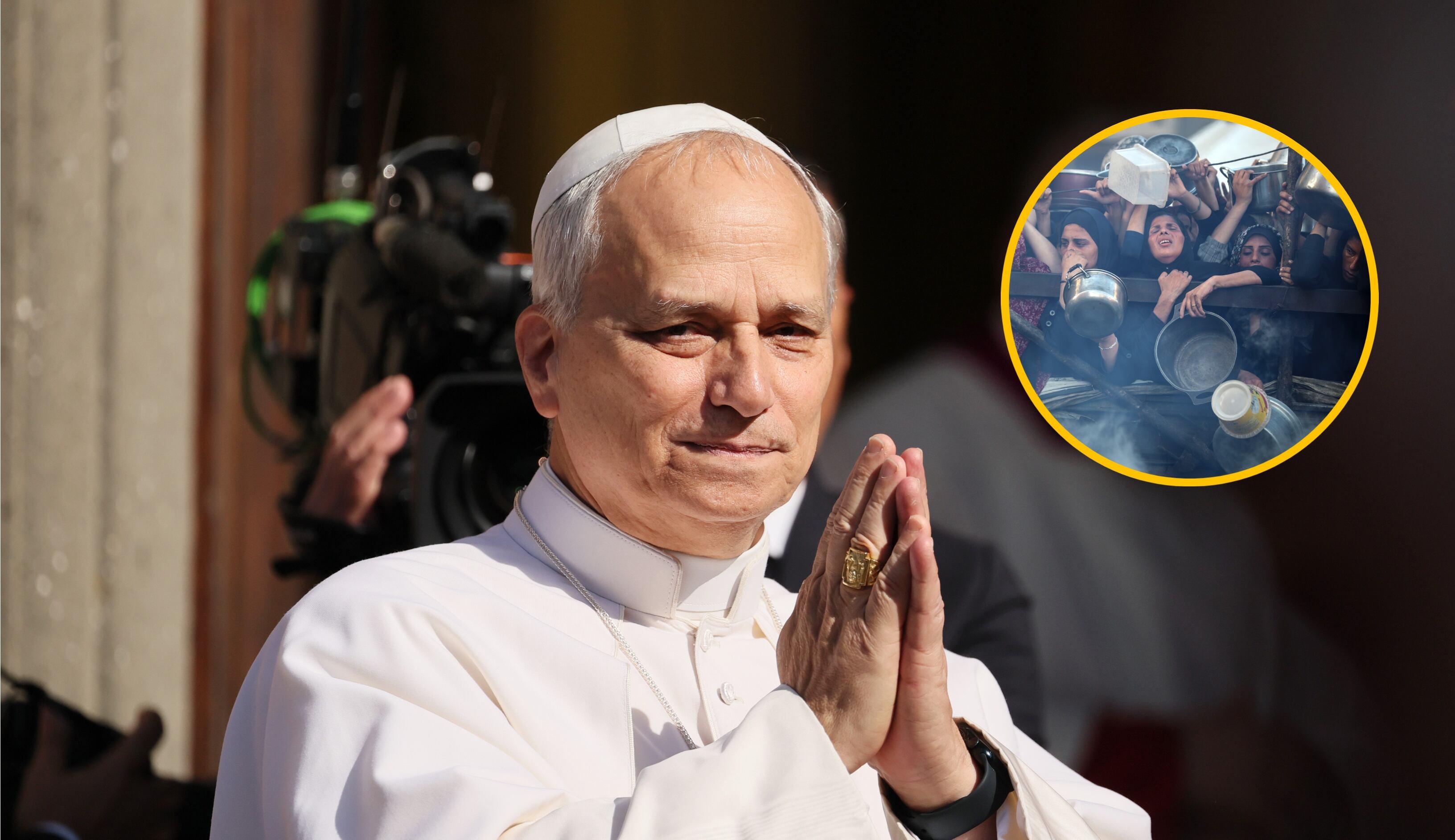 Papa León XIV. Foto:  Ernesto Ruscio - Majdi Fathi/NurPhoto vía Getty Images.