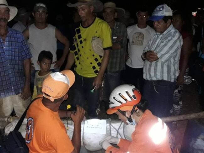 Los organismos de búsqueda y rescate tardaron siete horas en llegar al lugar donde se presentó el accidente minero. Foto: Cortesía: Defensa Civil de Antioquia