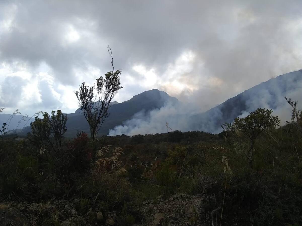 Fuerte incendio consume el páramo Las Alfombras de Pesca, Boyacá