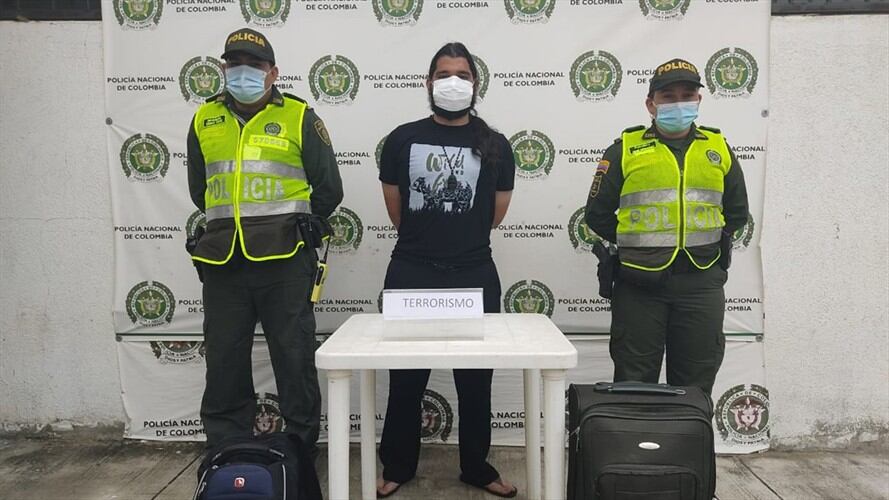 Eduardo Andrés Chavarría Rey, el sujeto de nacionalidad costarricense capturado por terrorismo. Foto: Policía Metropolitana