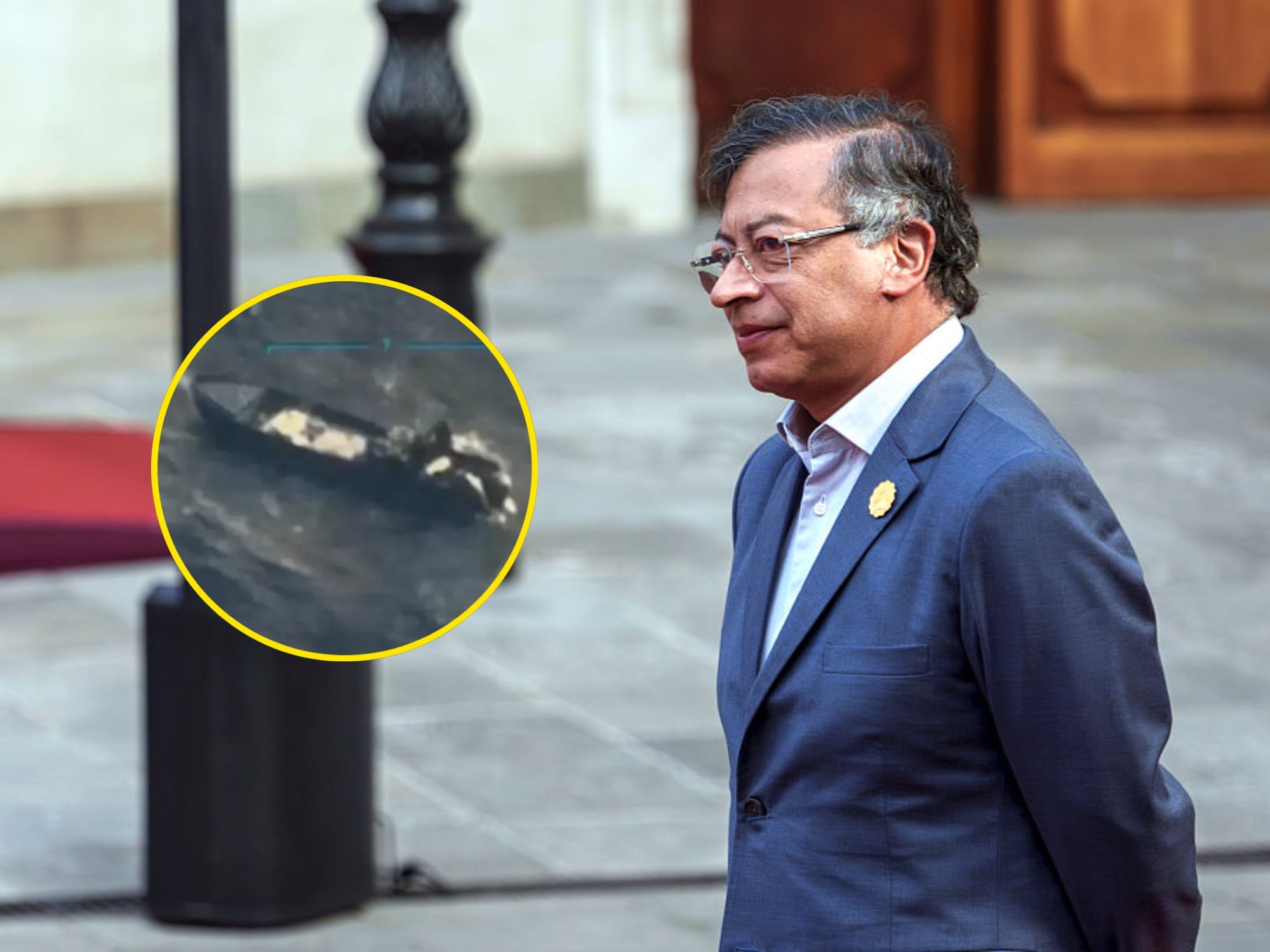 Gustavo Petro y lancha. Fotos: Getty Images y suministrada.