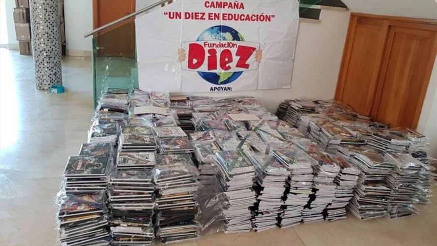 Los útiles escolares que iban a ser entregados en Santa Marta. Foto: Fundación Diez.