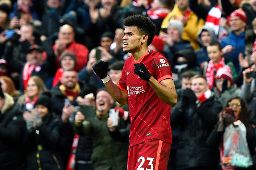 Luis Diaz en el Liverpool (Photo by Richard Martin-Roberts - CameraSport via Getty Images)