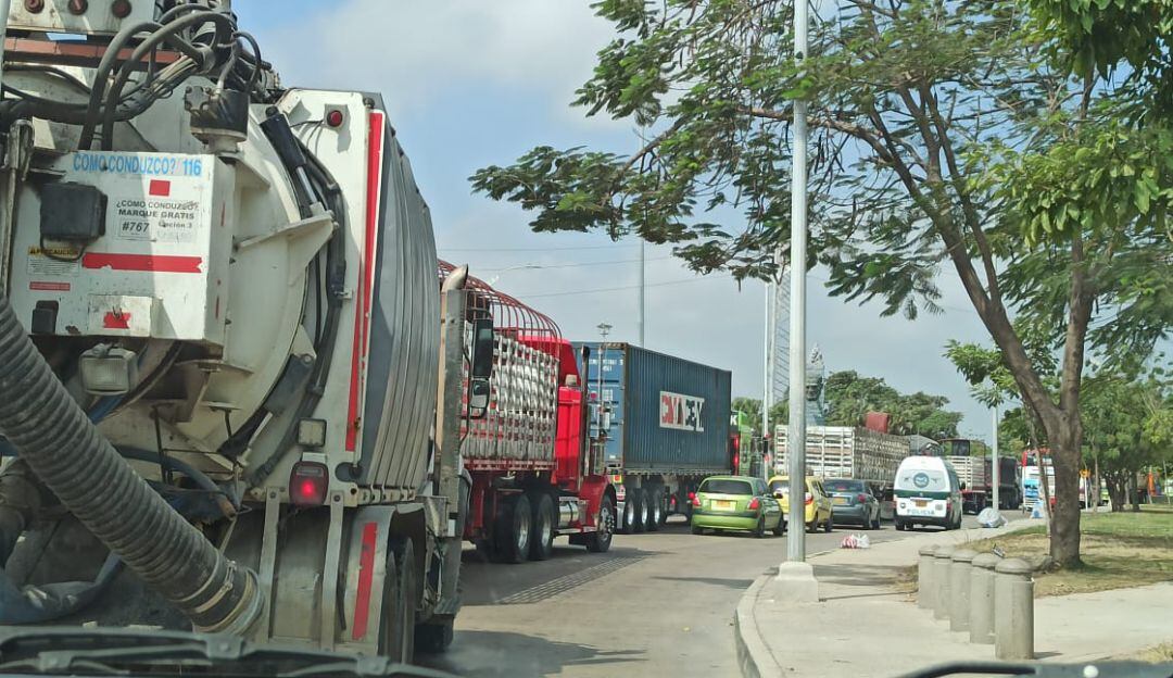 Movilización de camioneros en Barranquilla
