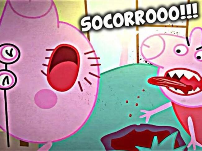 "Peppa la cerdita" se transforma en "Peppa la cerda" en algunos videos, protagonizando escenas obscenas y usando lenguaje soez. Imagen tomada de BBC Mundo.