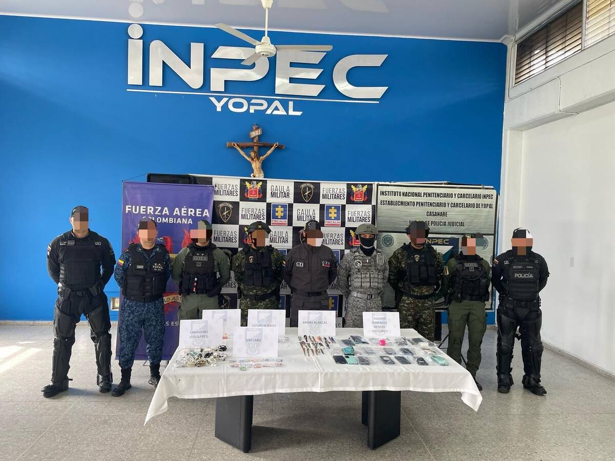 Allanamiento en cárcel de Yopal reveló red de extorsión: se incautaron celulares y drogas