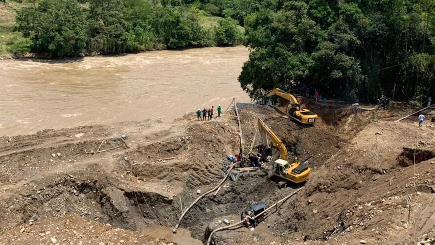 Lugar de la emergencia en la vereda El Bosque de Neira, Caldas. Foto: Secretaría de Medio Ambiente de Caldas.