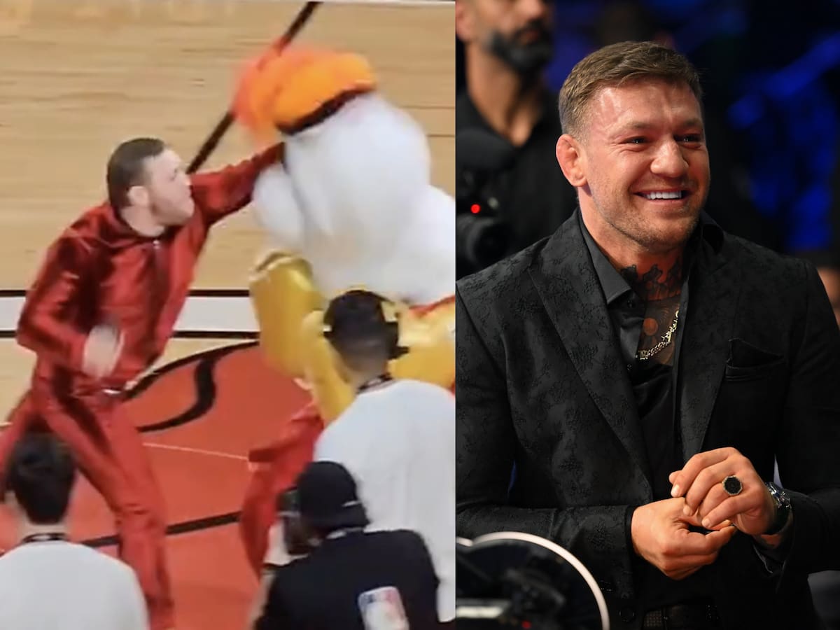 VIDEO: el boxeador Conor McGregor golpeó a la mascota de los Miami Heat en vivo