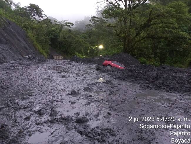 Transversal del Cusiana nuevamente fue cerrada por deslizamiento en Quebrada Negra