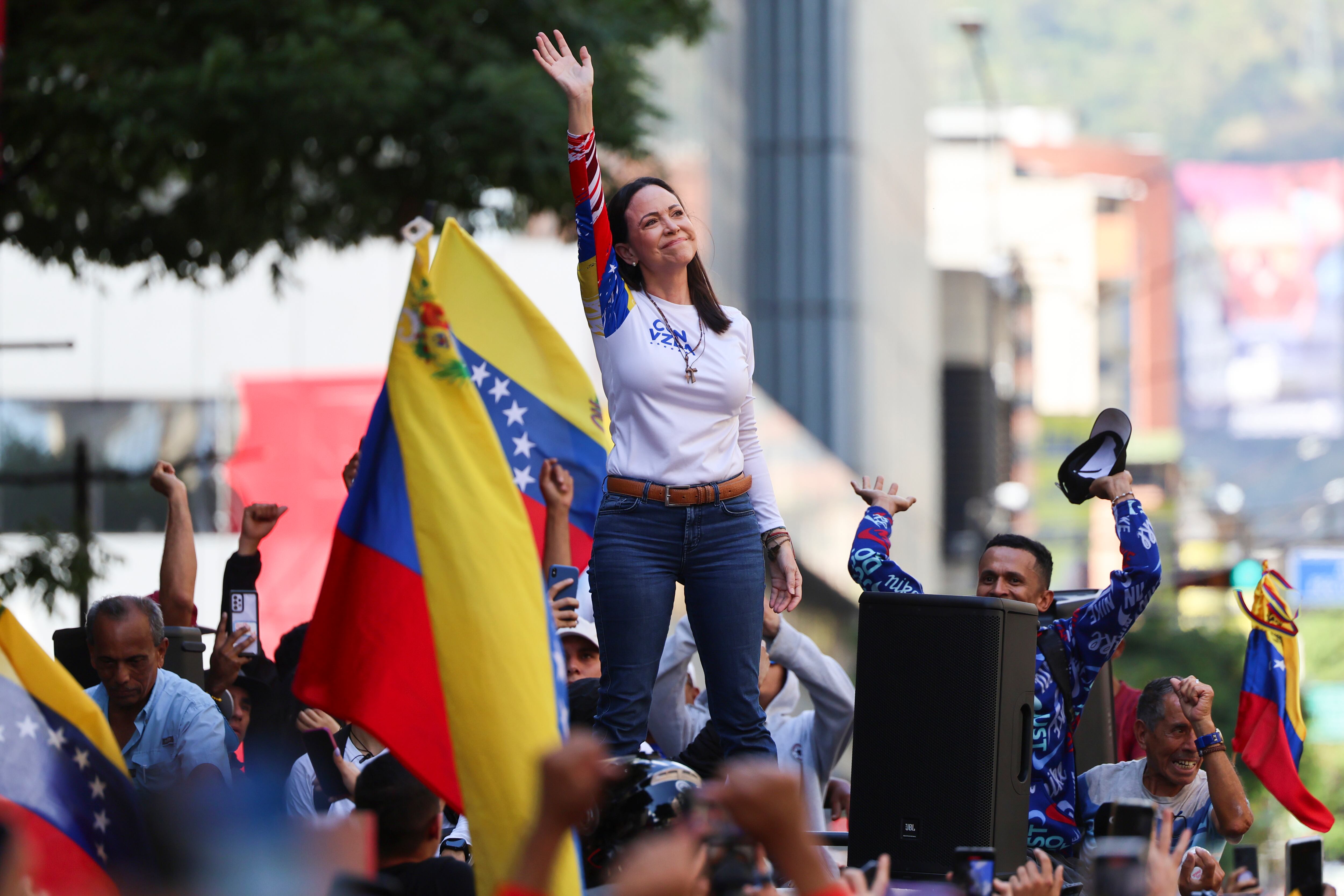 La líder antichavista María Corina Machado. Foto: EFE/ Miguel Gutiérrez.