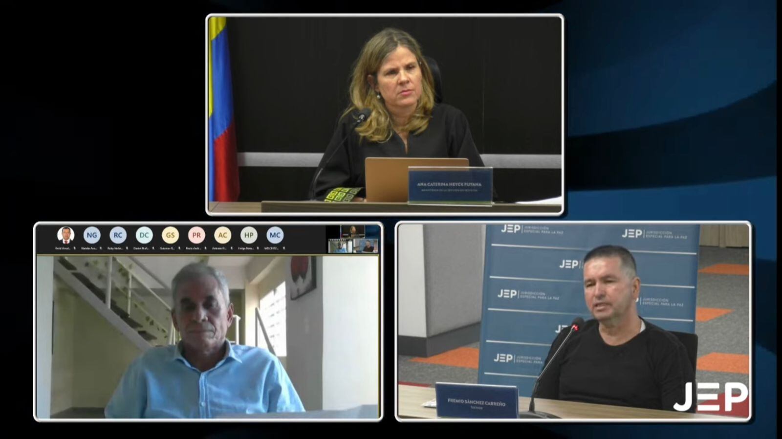 Diligencia de testimonio ante la JEP.