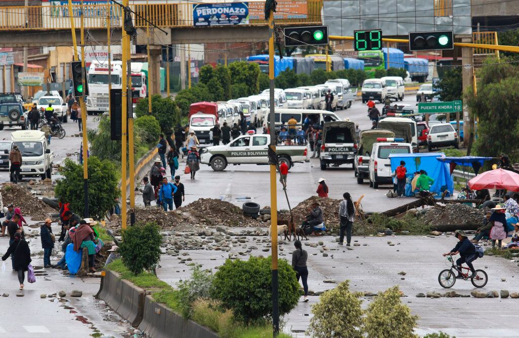 Protestas Bolivia. (Photo by FERNANDO CARTAGENA / AFP) (Photo by FERNANDO CARTAGENA/AFP via Getty Images)