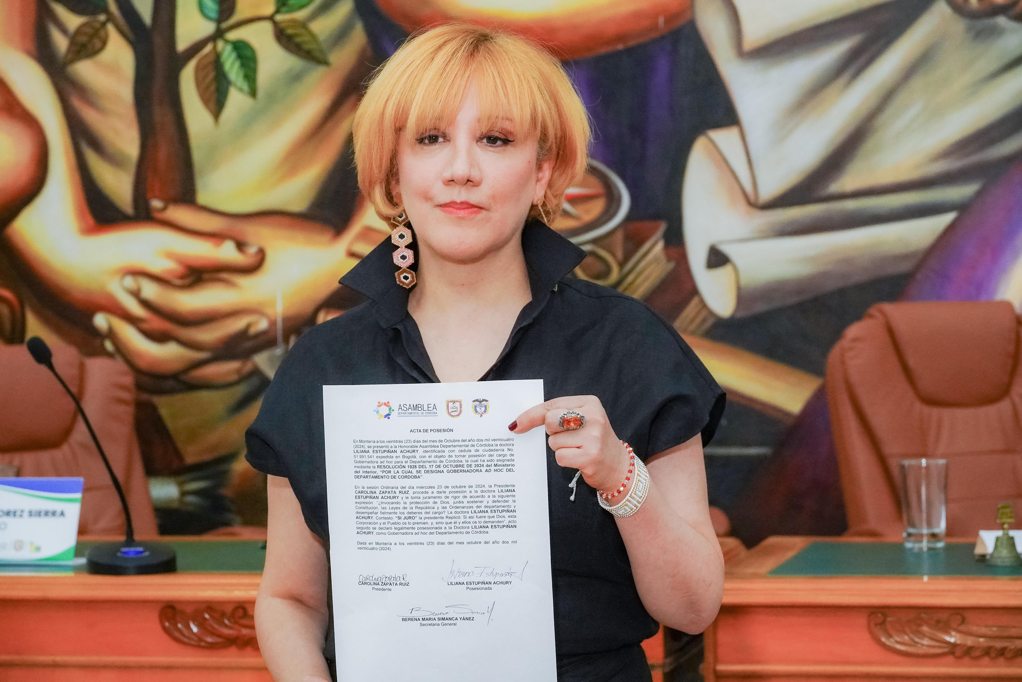 Se designó a la abogada constitucionalista, Liliana Estupiñán Achury, como gobernadora ad hoc para el departamento de Córdoba. Foto: Suministrada/Shelly Arcia.