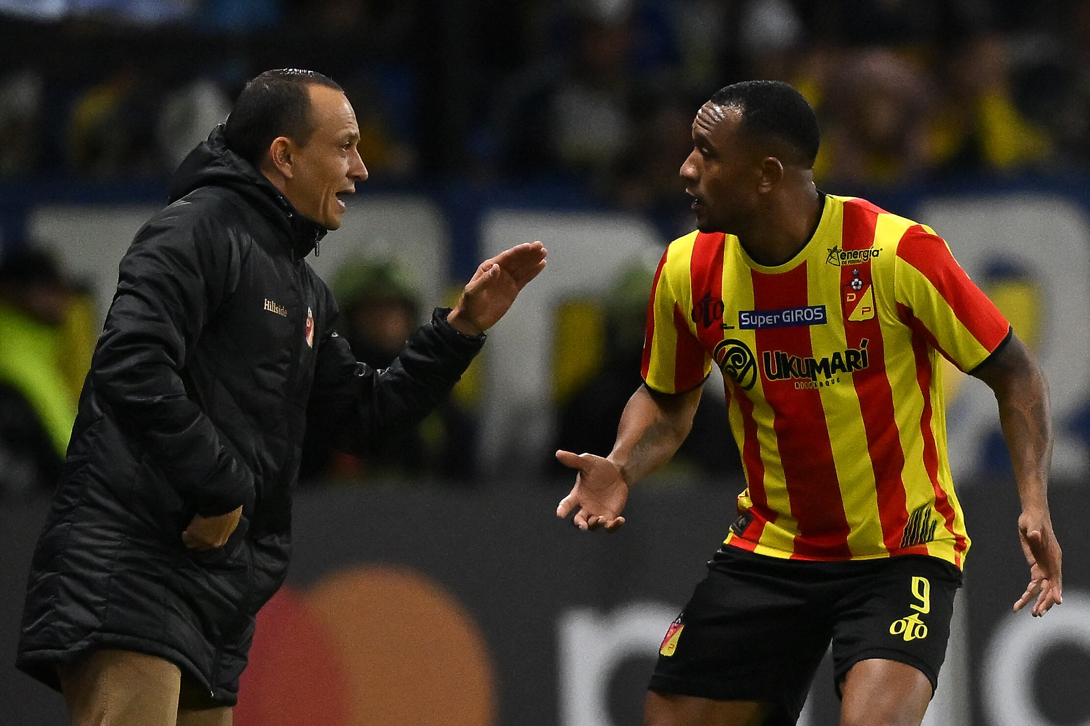 Alejandro Restrepo, DT del Deportivo Pereira, en la Copa Libertadores (Photo by LUIS ROBAYO/AFP via Getty Images)
